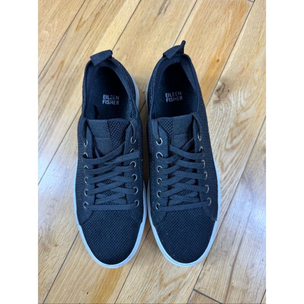 Eileen Fisher Womens Black Canvas Shoes Size 8.5